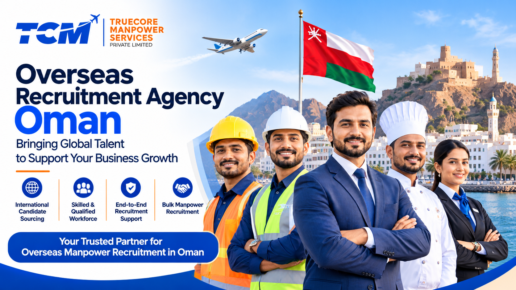 Overseas recruitment agency in Oman providing international manpower recruitment solutions.